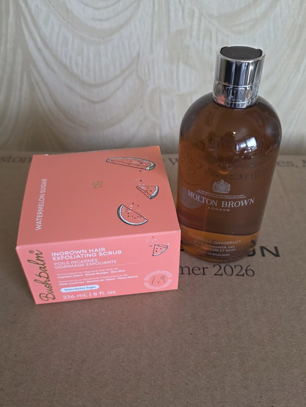 Bundle-Bask & Body Watermelon Sugar Ingrown Hair Exfoliating Scrub & Shower Gel